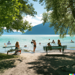 Eisbaden in agosto un pezzo per orchestra di Ralf Christoph Kaiser in re maggiore suono HD più spartiti in formato PDF con spartito e parti per banda di ottoni e orchestra classica inclusa copertina