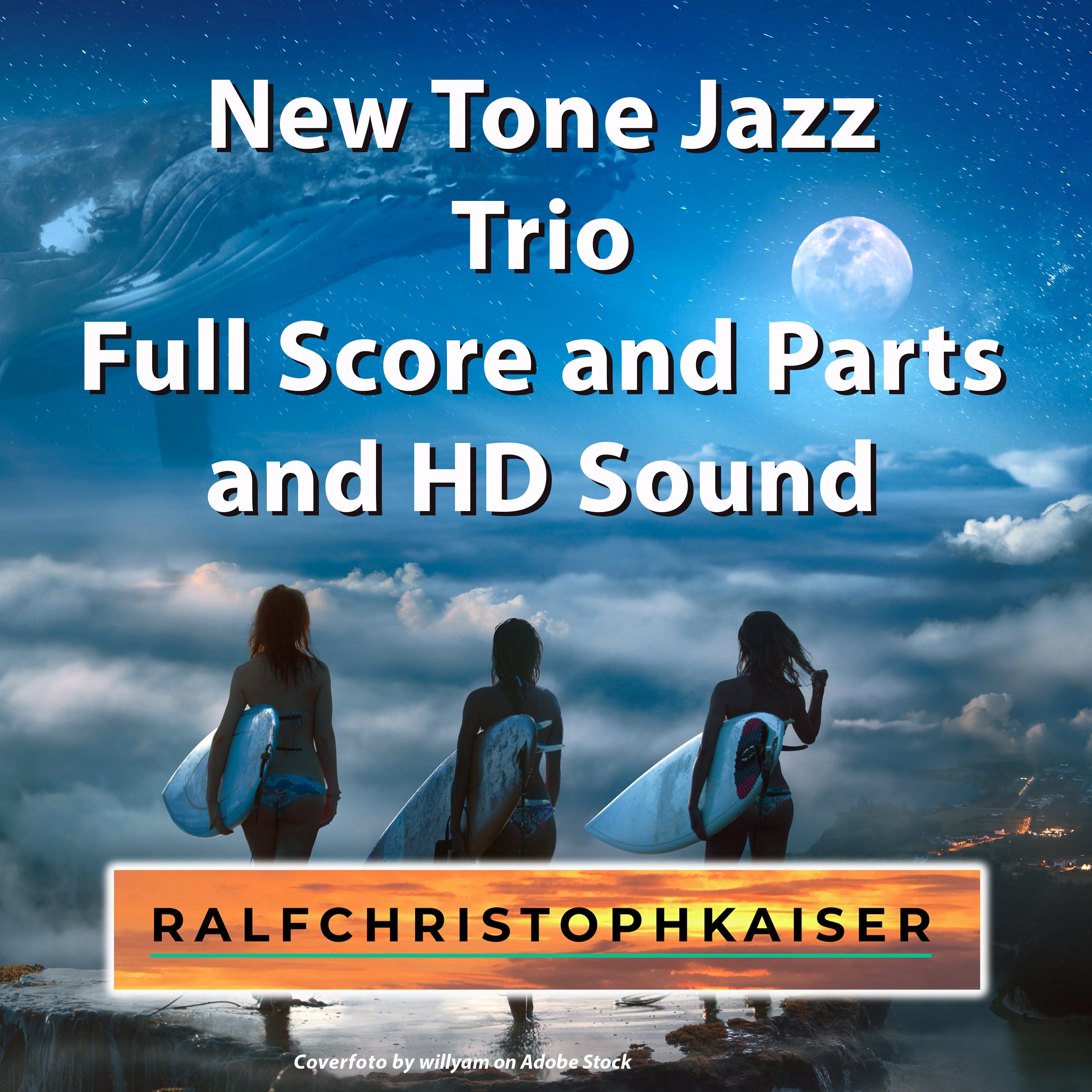 New Tone Jazz Trio in E-Minor für Upright Bass, Querflöte und Trompete by Ralf Christoph Kaiser Full Score and Parts and HD Sound Wav File - ralfchristophkaiser.com Musik und Noten